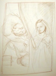 bb1 Initial sketch for Beauty and the Beast