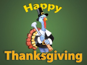 Happy-Thanksgiving Turkey with a big gun